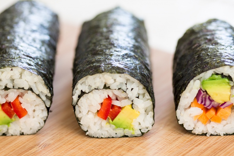 cách làm sushi rau củ chay